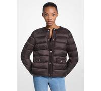 MK Komprimierbare Daunenjacke aus abgestepptem Nylon - Braun - Michael Kors