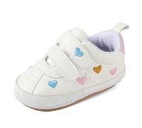 MK MATT KEELY Baby Jungen Mädchen Lauflernschuhe PU Leader Krabbelschuhe mit Weich Gummi Anti-Rutsch Sohle 12-18 Monate,Mehrfarbig