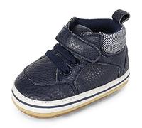 MK MATT KEELY Baby Jungen Mädchen Lauflernschuhe PU Leader Krabbelschuhe mit Weich Gummi Anti-Rutsch Sohle 6-12 Monate,Blau2