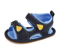 MK MATT KEELY Baby Sandalen Mädchen Jungen Sommer Krabbelschuhe Lauflernschuhe mit Gummi Anti-Rutsch Sohlen,Blau,3-6Monate
