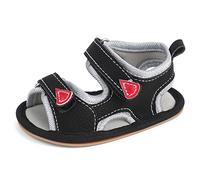 MK MATT KEELY Baby Sandalen Mädchen Jungen Sommer Krabbelschuhe Lauflernschuhe mit Gummi Anti-Rutsch Sohlen,Grau,3-6Monate