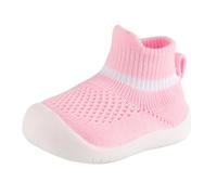 MK MATT KEELY Baby Sockenschuhe Mädchen Lauflernschuhe 6-36 Monate Kleinkind Stricken Krabbelschuhe mit rutschfeste Gummisohle,Rosa,18-24 Monate