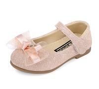 MK MATT KEELY Mädchen Mary Jane Flache Prinzessin Schuhe 2-7 Jahre Ballerinas Partys Hochzeiten Glitzer Schuhe,Rosa,EU27(Etikettengröße 29)