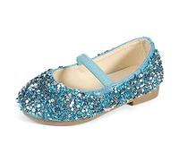 MK MATT KEELY Prinzessin Schuhe Mädchen Glitzer Ballerinas Kinder Mary Jane Kristall Frozen Sandalen,Blau,32EU(CN33)