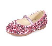 MK MATT KEELY Prinzessin Schuhe Mädchen Glitzer Ballerinas Kinder Mary Jane Kristall Sandalen,Rosa,28EU(CN29)