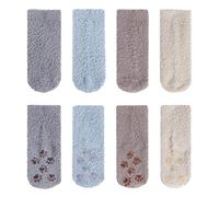 MK MATT KEELY Stoppersocken Kinder 1-6 Jahre Jungen Mädchen Antirutschsocken 4 Paar Baby Winter Warme ABS Socken,Blau/Grau/Braun/Beige,1 2 3 Jahre