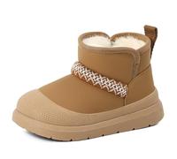 MK MATT KEELY Winterschuhe Jungen Mädchen Wasserdicht Winterstiefel Kinder Outdoor Warm Snow Boots mit Rutschfester Gummisohle,Braun,EU 28