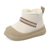 MK MATT KEELY Winterschuhe Jungen Mädchen Wasserdicht Winterstiefel Kinder Outdoor Warm Snow Boots mit Rutschfester Gummisohle,Beige,EU 29