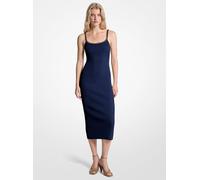 MK Midikleid Aus Geripptem Stretch-Strick Mit Kettendetail - Blau - Michael Kors