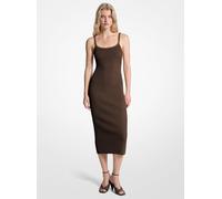 MK Midikleid Aus Geripptem Stretch-Strick Mit Kettendetail - Braun - Michael Kors