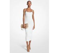MK Midikleid aus geripptem Stretch-Strick mit Kettendetail - Natur - Michael Kors