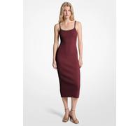MK Midikleid aus geripptem Stretch-Strick mit Kettendetail - Rot - Michael Kors