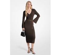 MK Midikleid Aus Wollmischung Mit Gürtel - Braun - Michael Kors