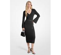MK Midikleid Aus Wollmischung Mit Gürtel - Schwarz - Michael Kors