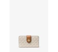 MK Mittelgroße Brieftasche mit Signature-Logomuster und MK Pop-Detail - Natur - Michael Kors