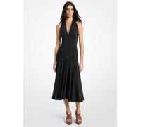 MK Neckholder-Midikleid aus dichtem Stretch-Jersey - Schwarz - Michael Kors