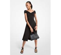 MK Off-Shoulder-Midikleid Aus Stretch-Viskose - Schwarz - Michael Kors
