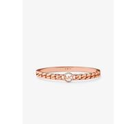 MK Pavé-Armreif Im Panzerkettendesign Aus Sterlingsilber Mit 14-Karätiger Goldbeschichtung Und Logo - Rosé-Goldton - Michael Kors