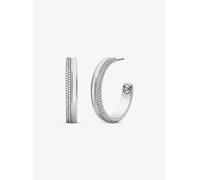 MK Pavé-Creolen Aus Messing Mit Edelmetallbeschichtung - Silberton - Michael Kors