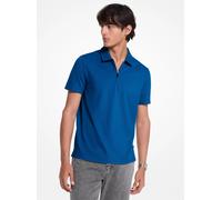 MK Piqué-Poloshirt aus Baumwollmischung mit Reißverschluss - Blau - Michael Kors