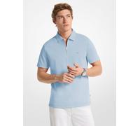 MK Piqué-Poloshirt Aus Baumwollmischung Mit Reißverschluss - Blau - Michael Kors
