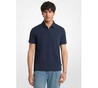 MK Piqué-Poloshirt Aus Baumwollmischung Mit Reißverschluss - Blau - Michael Kors