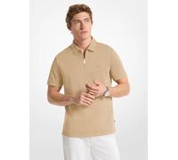 MK Piqué-Poloshirt aus Baumwollmischung mit Reißverschluss - Natur - Michael Kors