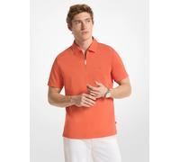 MK Piqué-Poloshirt aus Baumwollmischung mit Reißverschluss - Orange - Michael Kors