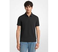 MK Piqué-Poloshirt Aus Baumwollmischung Mit Reißverschluss - Schwarz - Michael Kors