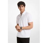 MK Piqué-Poloshirt aus Baumwollmischung mit Reißverschluss - Weiss - Michael Kors