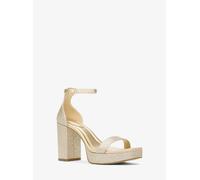 MK Plateau-Sandale Merriam aus Leder mit Glitzer - Goldton - Michael Kors