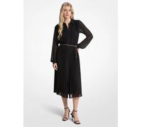 MK Plissiertes Hemdkleid aus Georgette - Schwarz - Michael Kors