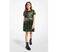 MK Plissiertes Kleid aus Lamé mit Gürtel - Grün - Michael Kors