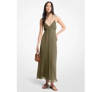 MK Plissiertes Maxikleid aus Georgette - Grün - Michael Kors