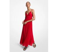 MK Plissiertes Maxikleid aus Georgette - Rot - Michael Kors