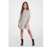 MK Plissiertes Pulloverkleid aus Strick in Metallic-Optik - Grau - Michael Kors