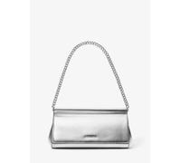 MK Pochette Carmine Medium Aus Gekrispeltem Leder In Metallic-Optik - Silberton - Michael Kors