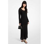 MK Pointelle-Maxikleid Aus Stretch-Strick - Schwarz - Michael Kors