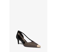 MK Pumps Kasia mit Signature-Logomuster und Kitten Heel - Braun - Michael Kors