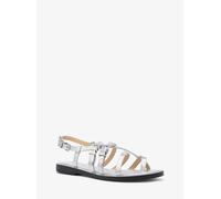 MK Sandale Darrington Aus Leder In Metallic-Krakelee-Optik - Silberton - Michael Kors