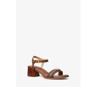 MK Sandale Mandy Aus Leder Und Signature-Logostoff - Braun - Michael Kors