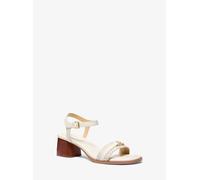 MK Sandale Mandy Aus Leder Und Signature-Logostoff - Natur - Michael Kors