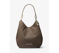 Michael Kors Handtasche Lillie Large Chain Shoulder Tote MK Signature Brown/Acorn Braun