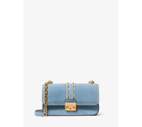 MK Schultertasche Tribeca Small aus Wildleder mit Nieten - Blau - Michael Kors