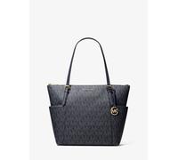 MK Shopper Charlotte Medium Mit Signature-Logomuster Und Reißverschluss An Der Oberseite - Blau - Michael Kors