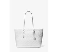 MK Shopper Quinn Large Mit Signature-Logomuster In Metallic-Optik - Weiss - Michael Kors