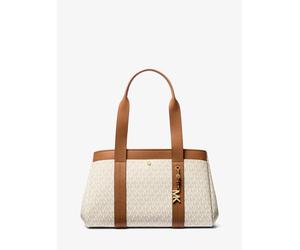 MK Shopper Romee Large aus Signature-Logostoff und Leder - Natur - Michael Kors