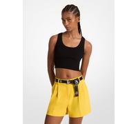 MK Shorts Aus Krepp Mit Bügelfalten - Gelb - Michael Kors