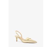 MK Slingpumps Lena aus Leder in Metallic-Krakelee-Optik - Goldton - Michael Kors