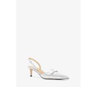 MK Slingpumps Lena aus Leder in Metallic-Krakelee-Optik - Silberton - Michael Kors